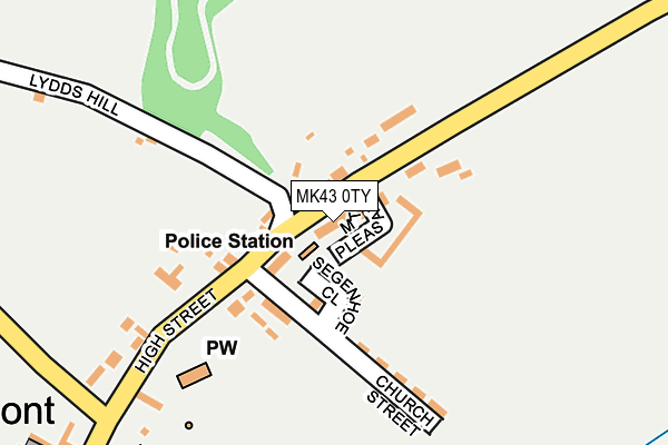 MK43 0TY map - OS OpenMap – Local (Ordnance Survey)