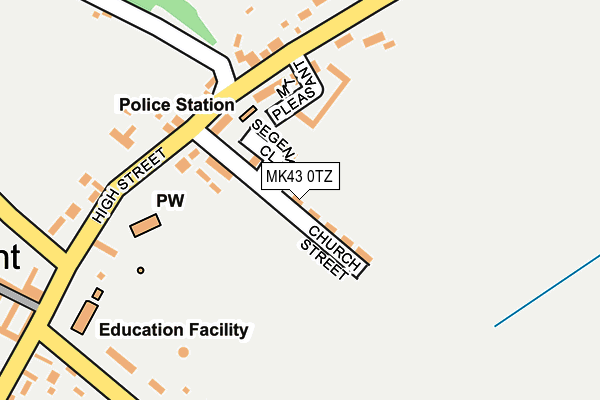 MK43 0TZ map - OS OpenMap – Local (Ordnance Survey)