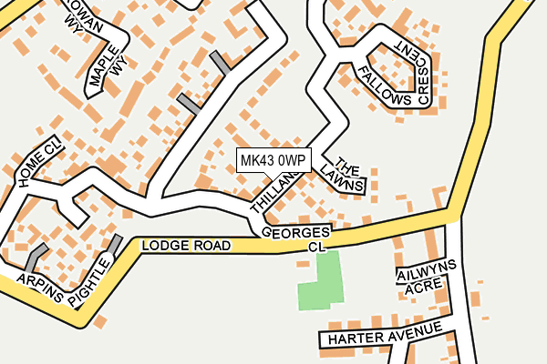 MK43 0WP map - OS OpenMap – Local (Ordnance Survey)