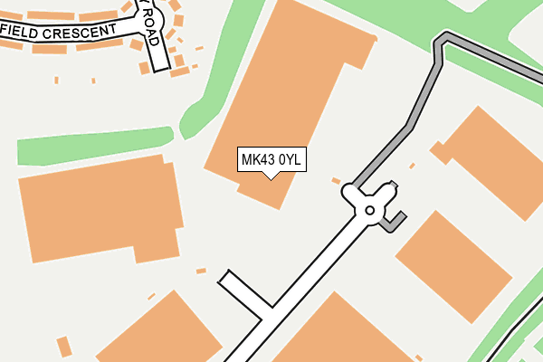 MK43 0YL map - OS OpenMap – Local (Ordnance Survey)