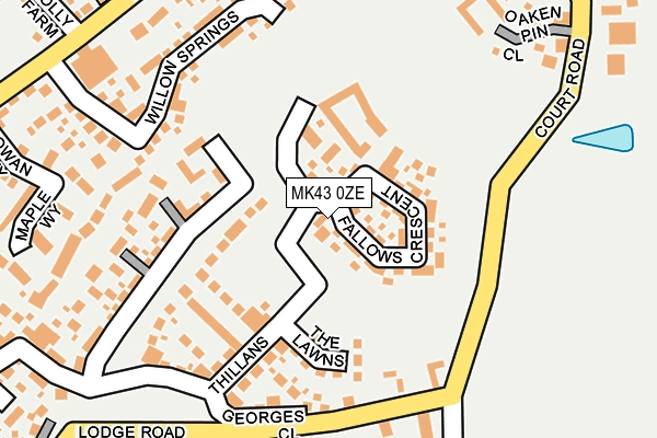 MK43 0ZE map - OS OpenMap – Local (Ordnance Survey)