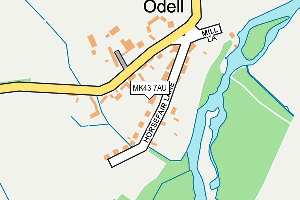 MK43 7AU map - OS OpenMap – Local (Ordnance Survey)