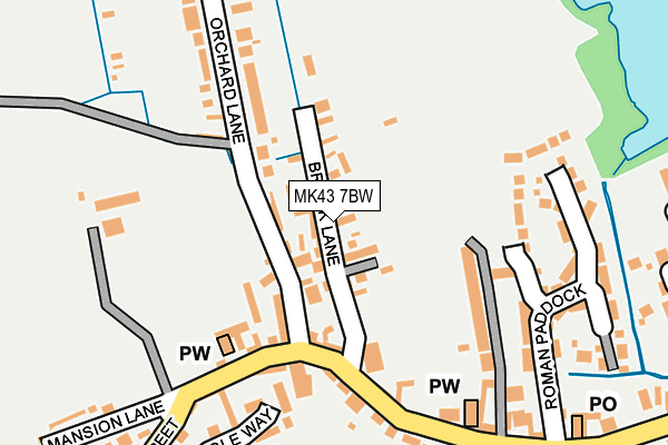 MK43 7BW map - OS OpenMap – Local (Ordnance Survey)