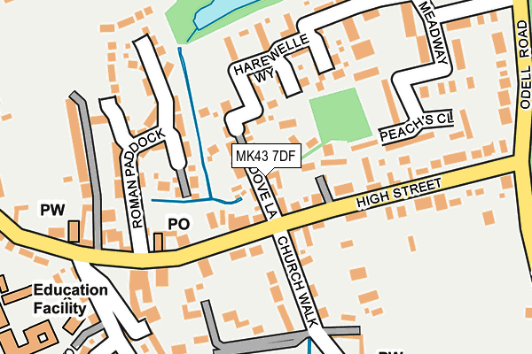 MK43 7DF map - OS OpenMap – Local (Ordnance Survey)