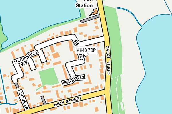 MK43 7DP map - OS OpenMap – Local (Ordnance Survey)