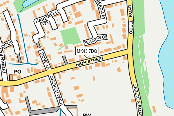 MK43 7DQ map - OS OpenMap – Local (Ordnance Survey)