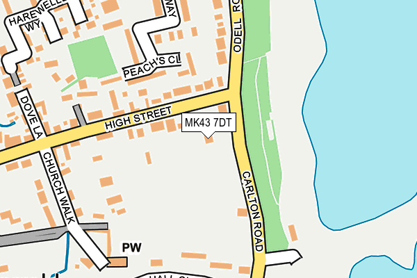 MK43 7DT map - OS OpenMap – Local (Ordnance Survey)