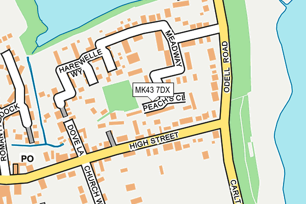 MK43 7DX map - OS OpenMap – Local (Ordnance Survey)