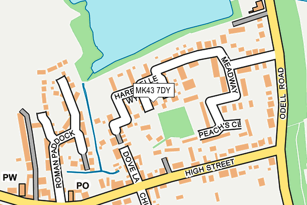 MK43 7DY map - OS OpenMap – Local (Ordnance Survey)