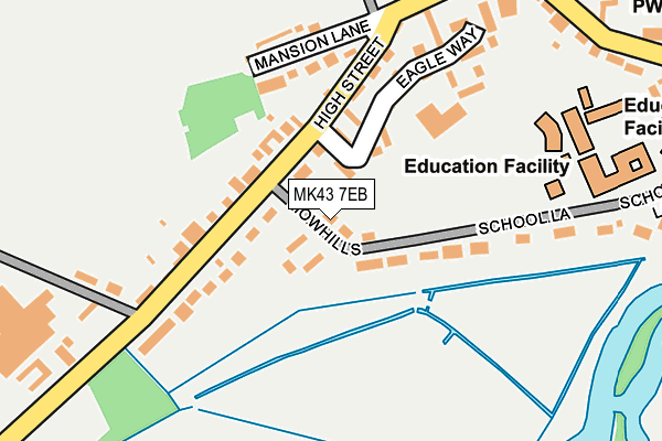 MK43 7EB map - OS OpenMap – Local (Ordnance Survey)