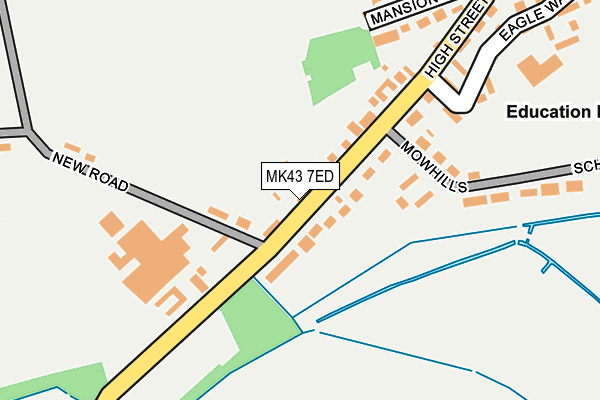 MK43 7ED map - OS OpenMap – Local (Ordnance Survey)
