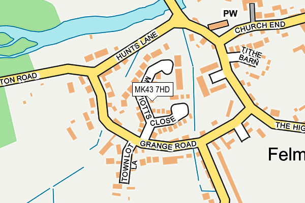 MK43 7HD map - OS OpenMap – Local (Ordnance Survey)