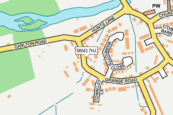 MK43 7HJ map - OS OpenMap – Local (Ordnance Survey)
