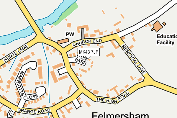 MK43 7JF map - OS OpenMap – Local (Ordnance Survey)