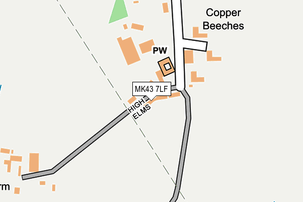 MK43 7LF map - OS OpenMap – Local (Ordnance Survey)