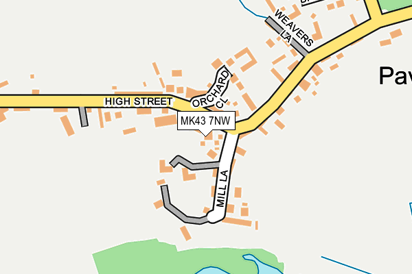 MK43 7NW map - OS OpenMap – Local (Ordnance Survey)