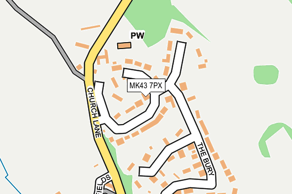 MK43 7PX map - OS OpenMap – Local (Ordnance Survey)