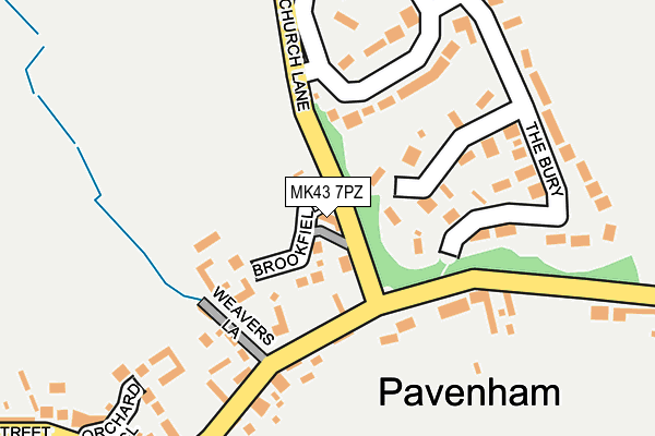 MK43 7PZ map - OS OpenMap – Local (Ordnance Survey)