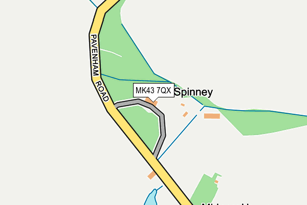 MK43 7QX map - OS OpenMap – Local (Ordnance Survey)