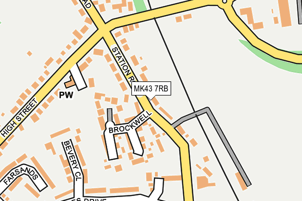 MK43 7RB map - OS OpenMap – Local (Ordnance Survey)