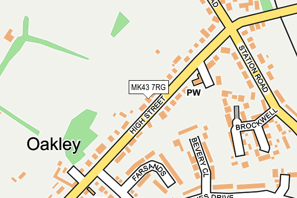 MK43 7RG map - OS OpenMap – Local (Ordnance Survey)