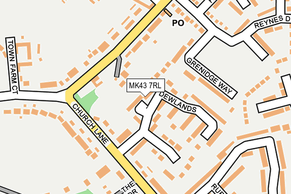 MK43 7RL map - OS OpenMap – Local (Ordnance Survey)