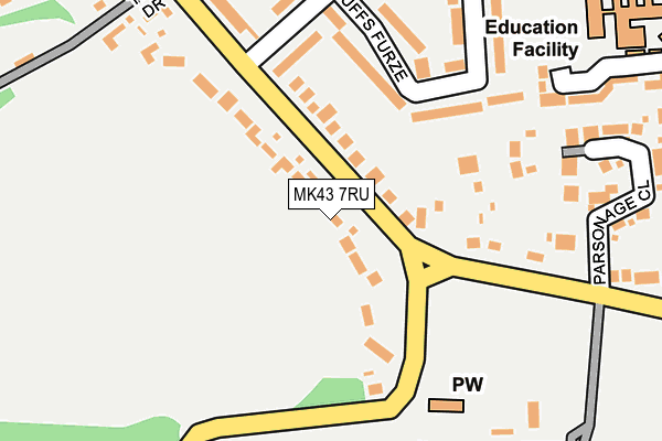 MK43 7RU map - OS OpenMap – Local (Ordnance Survey)