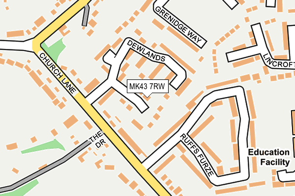 MK43 7RW map - OS OpenMap – Local (Ordnance Survey)