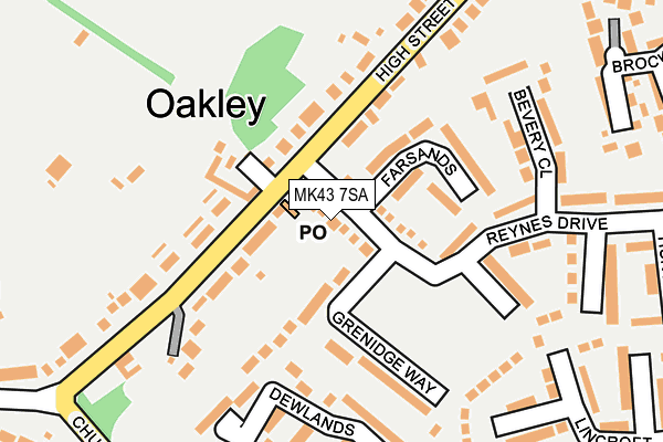 MK43 7SA map - OS OpenMap – Local (Ordnance Survey)