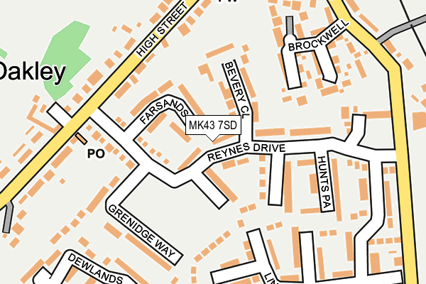 MK43 7SD map - OS OpenMap – Local (Ordnance Survey)