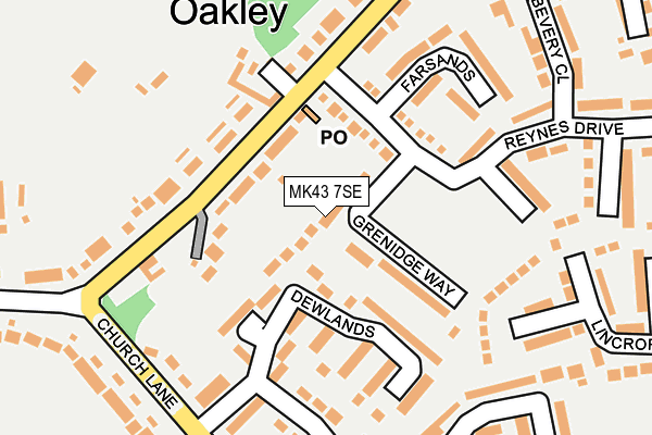 MK43 7SE map - OS OpenMap – Local (Ordnance Survey)