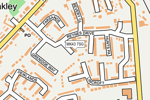 MK43 7SG map - OS OpenMap – Local (Ordnance Survey)