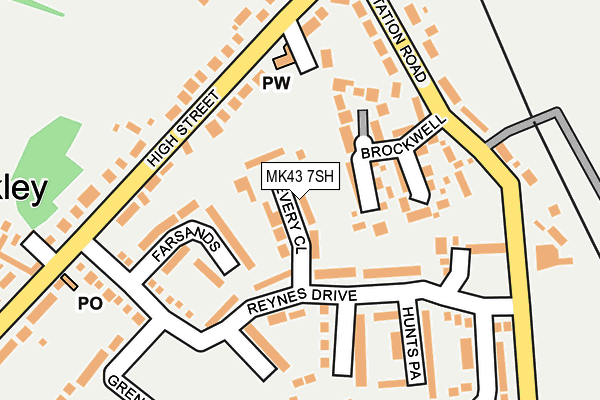 MK43 7SH map - OS OpenMap – Local (Ordnance Survey)