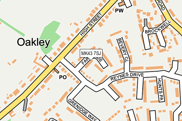 MK43 7SJ map - OS OpenMap – Local (Ordnance Survey)