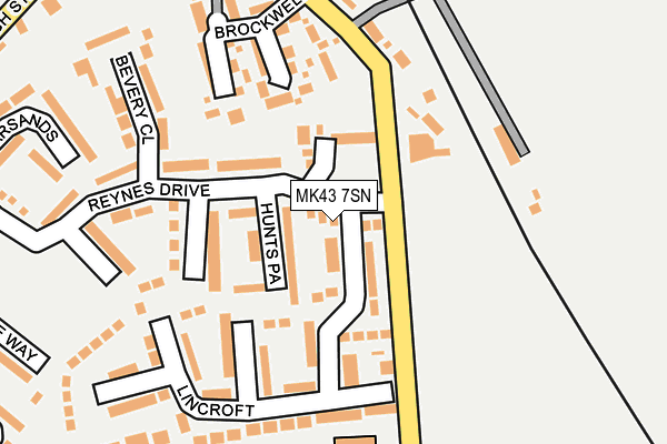 MK43 7SN map - OS OpenMap – Local (Ordnance Survey)