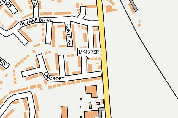 MK43 7SP map - OS OpenMap – Local (Ordnance Survey)