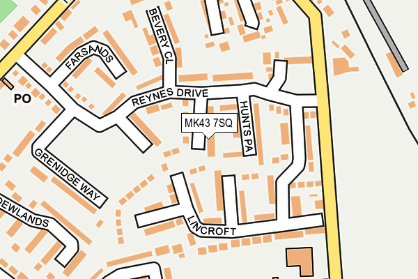 MK43 7SQ map - OS OpenMap – Local (Ordnance Survey)