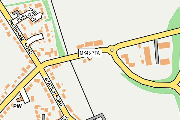 MK43 7TA map - OS OpenMap – Local (Ordnance Survey)