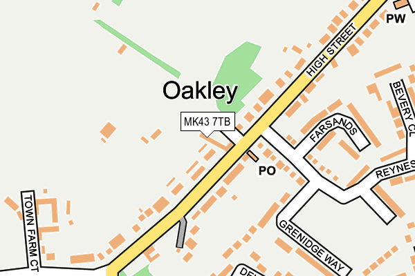MK43 7TB map - OS OpenMap – Local (Ordnance Survey)