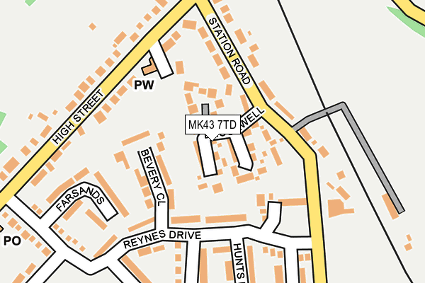 MK43 7TD map - OS OpenMap – Local (Ordnance Survey)