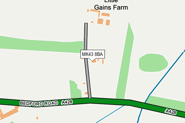 MK43 8BA map - OS OpenMap – Local (Ordnance Survey)