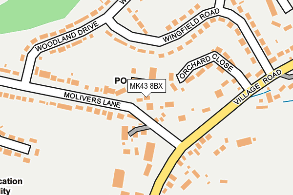 MK43 8BX map - OS OpenMap – Local (Ordnance Survey)