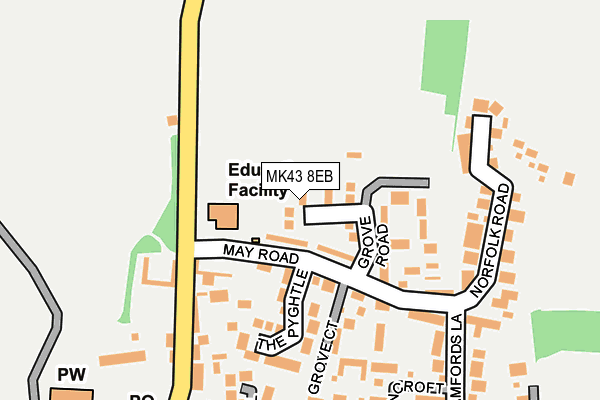 MK43 8EB map - OS OpenMap – Local (Ordnance Survey)