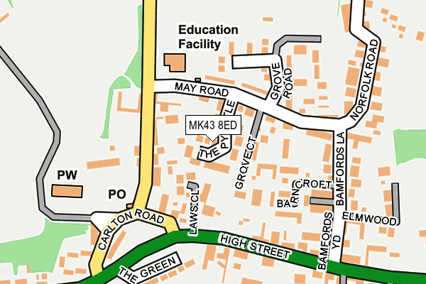 MK43 8ED map - OS OpenMap – Local (Ordnance Survey)