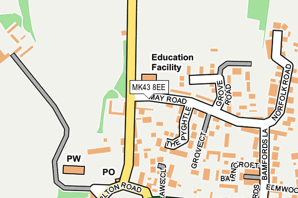 MK43 8EE map - OS OpenMap – Local (Ordnance Survey)
