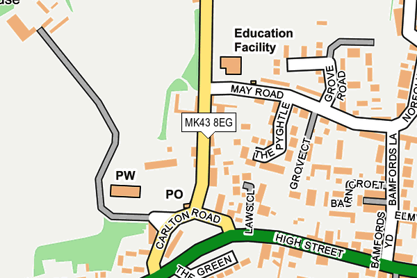 MK43 8EG map - OS OpenMap – Local (Ordnance Survey)