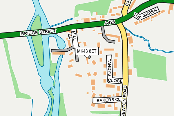 MK43 8ET map - OS OpenMap – Local (Ordnance Survey)
