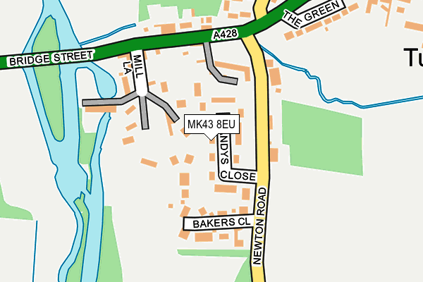 MK43 8EU map - OS OpenMap – Local (Ordnance Survey)