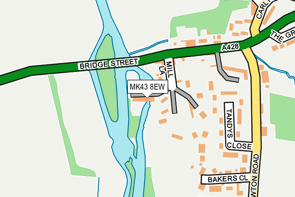 MK43 8EW map - OS OpenMap – Local (Ordnance Survey)