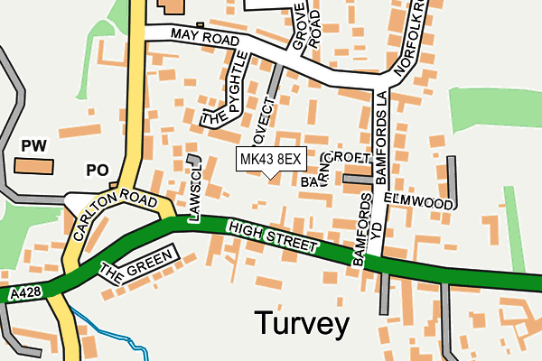 MK43 8EX map - OS OpenMap – Local (Ordnance Survey)